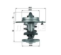 Termostato TX 80 83 MAHLE per MITSUBISHI TOYOTA ROVER DAIHATSU MAZDA