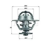Termostato TX 93 83D MAHLE per FIAT PEUGEOT CITROËN IVECO MULTICAR