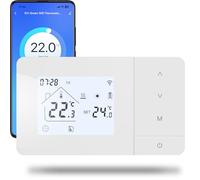 Termostato Wi-Fi a batteria con 2 fili, controllare per la caldaia a gas, termostato Tuya programmabile giornalmente, compatibile con controllo vocale di Google e Alexa.W506 3A Adatto 503 scatole