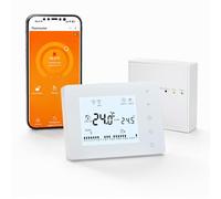 Termostato Wi-Fi a batteria, programmazione giornaliera, per caldaia 230V | Termostato RF programmabile quotidianamente, con comando vocale, compatibile con Google Assistant e Alexa, con ricevitore