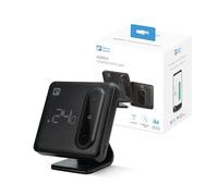 Garza - Termostato Wi-Fi intelligente per caldaia e riscaldamento, con adattatore, misuratore di consumo, controllo touch, rilevamento finestre aperte, controllo app e voce, Alexa/Google, nero