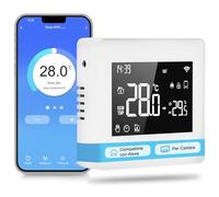 Termostato Wifi a Batteria, Termostato caldaia, Programmabile Giornalmente, per Alexa e Google Assistant, Risparmio Energetico, 3A, Venditore autentico: Jurtmy; tutti gli altri sono contraffatti.