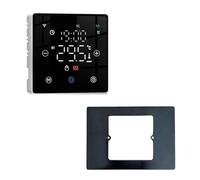 Termostato WiFi a Batterie, Nero Quadrato, Adattatore Scatola Placca Da 503 A 502 Incluso, Smart per Caldaia a Gas, Display Touch 86x86mm, APP TUYA Smart Life, Montaggio Parete o Incasso