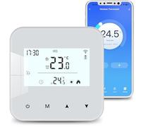 Termostato WiFi alimentato a batteria, termostato intelligente Tuya programmabile, compatibile con il controllo vocale Alexa e Google Assistant, l'app può condividere i dispositivi, bianco