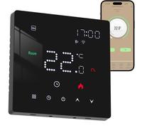 Termostato WiFi Beok Boiler Programmazione settimanale, controllo vocale Compatibile con Alexa e Google Assistant Termostato intelligente da parete 230 V Nero