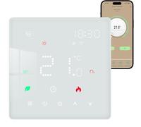 Termostato Wifi, Cronotermostato Smart Ambiente Da Parete Per Riscaldamento Elettrico con un Sensore Digitale Compatibile Con Google Assistant E Alexa Bianco 220V 16A