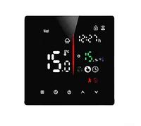 Termostato WiFi intelligente per riscaldamento elettrico a pavimento, 16 A, touch screen, programmazione settimanale, nero e bianco (nero 16A)