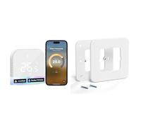 Termostato WiFi Matter + Placche a Parete per Scatola 503 12CM×12CM | Display touch regolabile, tasti silenziosi,