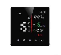 Termostato WiFi programmabile compatibile con Tuya, regolatore di riscaldamento digitale intelligente con display meteo per sistemi elettrici a pavimento e caldaia, nero (riscaldamento elettrico nero