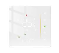 Termostato WiFi Regolatore di temperatura ambiente senza fili di acqua/riscaldamento a pavimento elettrico Caldaia a gas Umidità APP Lavoro Precisione Facilità Installazione(WHT-006-GC-WH-MS)