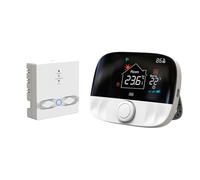 Termostato wireless programmabile, per Tuya per WiFi, termostato senza fili per riscaldamento dell'acqua, termostato a gas con blocco bambini (bianco)