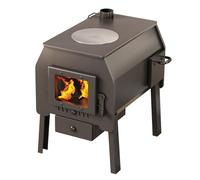 Termostufa a Legna con Forno Elevata Efficienza di Dissipazione del Calore, Stufa a Legna Multifunzionale per Riscaldare, Cucinare e Bollire L'acqua(32 * 52 * 46cm)