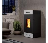 Termostufa a pellet Caminetti Montegrappa TILE MW26 Wi-Fi EP ermetica e ventilat