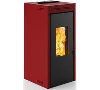 TERMOSTUFA A PELLET ERMETICA INVICTA "TERAMO PLUS" ROSSO 17,2 KW