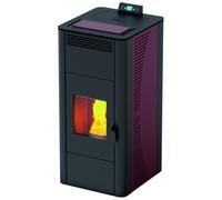 TERMOSTUFA A PELLET IDRO 24 - KW 21,9 Col. Bordeaux con telecomando