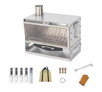 Termostufa Piccola tenda Forno con 5 canne fumarie Portatile pieghevole Camp Heang Furnace Pentole da campeggio, per cucinare Pesca Viaggio (40x21x26)