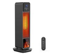 Termoventilatore,2200W Stufetta Elettrica Basso Consumo con Telecomando e Display Effetto Camino,Stufa Elettrica a 3 Modalità,ECO,70°Oscillazione,Timer 12H,Protezione da Surriscaldamento/Ribaltamento