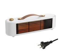 Termoventilatore a risparmio energetico, 800 W, portatile, in ceramica, termostato per campeggio, bagno, protezione da riscaldamento e ribaltamento, silenzioso (bianco)