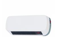 Termoventilatore Da Parete In Ceramica 2000 W Con Display LED Telecomando Timer 12h 3 Modalità Termostato Da 10 a 49°C IP22 Filtro Antipolvere Sicurezza Overprotect 45 x 12 x 19 Cm Bianco