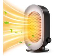 Termoventilatore Elettrica Stufetta 600W Riscaldatori Ceramica Basso Consumo con 3 Modalità, Termostato Ambiente Silenzioso Riscaldatore per Camera da Letto Soggiorno Bagno Ufficio nero