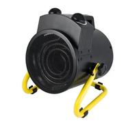 Termoventilatore elettrico 2,0 kW, rotondo, nero, DEDRA DED9930B, per ambienti ben isolati, termostato, protezione da surriscaldamento, due modalità di funzionamento, controllo della temperatura