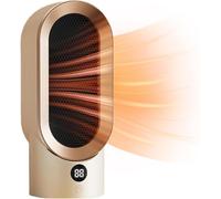 Termoventilatore Elettrico, Riscaldatore D'ambiente Intelligente da 800 W con Timer 8 Ore E Controllo della Temperatura A 2 velocità, Riscaldatore Ceramico PTC, Termoventilatori con Protezi