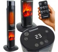 Termoventilatore elettrico touch oscillante da 2000 W, riscaldamento, camino, LCD, + telecomando