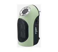 TERMOVENTILATORE FABRILAMP GOLFO, Potenza 500 W, 2 livelli di calore, Elementi riscaldanti in ceramica, Timer=Temporizzatore fino a 12 ore, Funzione Aria Fredda, Nero, Verde chiaro