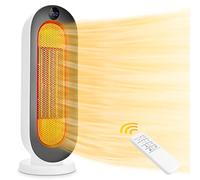 Termoventilatore in ceramica, 2000 W, 3 modalità, termostato termoventilatore, timer 12 ore, protezione antiribaltamento, 100°, per casa e ufficio, colore: bianco, piccolo schermo