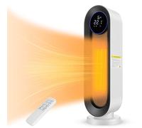 Termoventilatore in ceramica, 2000 W, 3 modalità, termostato termoventilatore, timer da 12 ore, protezione antiribaltamento, riscaldamento a 100°, per casa e ufficio, colore bianco, grande schermo