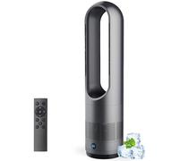 Termoventilatore Senza Pale Ventilatore Torre Caldo Freddo Telecomando 18" 8velocità Oscillazione 80°Timer Ore purificatore d'Aria Portatile Display LED circolante Ufficio Interno