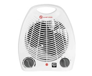 TERMOVENTILATORE SHX SHX01HL2000, Elemento riscaldante a filo, 2000 W, con termostato regolabile, Potenza 2000 W, 3 livelli di calore, Funzione Aria Fredda, Bianco