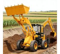 Terna compatta resistente per lavori di estrazione mineraria e cava - Terne con secchio anteriore idraulico e braccio escavatore posteriore