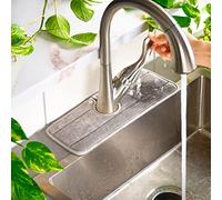 Ternal The Original Sinkmat paraspruzzi per rubinetto della cucina, tappetino assorbente, panno in microfibra sagomato per asciugare i piatti, sapone, stendibiancheria, bar e camper (grigio)