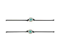 TERNCOEW 2 braccialetti per coppie, corda regolabile con perline a forma di cuore fortunato, gioielli per desiderio di protezione, per amanti donne promesse, braccialetti per coppie migliori