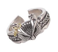 TERNCOEW Anelli in rame fatti a mano a tema gufo con incisione intricata misura regolabile stile punk accessorio per dita regolabile gufo