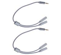 TERNCOEW Cavo splitter per cuffie portatile da 3,5 mm AUX, con connettori placcati in oro per un suono chiaro e una lunga durata, adattatore per cuffie