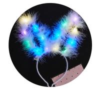 TERNCOEW Cerchietto con orecchie a LED che si illuminano con orecchie, fasce per capelli, accessori per capelli, decorazioni per feste, E