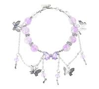TERNCOEW Delicato gioiello in lega con perline delicate che evidenziano motivi a farfalla elegante accessorio per eventi, Misura unica, come descritto