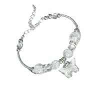 TERNCOEW Delicato gioiello in lega con perline delicate che evidenziano motivi a farfalla elegante accessorio per eventi, Misura unica, come descritto