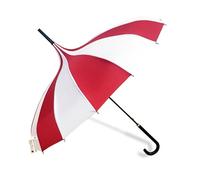 TERNCOEW Elegante Pagoda Ombrello Sole Pioggia Antivento Ombrello Grande Ombrello Strisce Colorate Ombrelli Per Le Donne, Rosso e bianco.