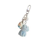 TERNCOEW Elegante portachiavi in peluche blu in miniatura a forma di elefante design ergonomico per portachiavi decorazione auto elefante portachiavi per bambini, Fibbia per porta, Taglia unica