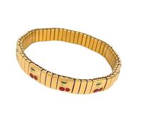 TERNCOEW Fragola Cherrys Modello Elastico Artigianato Italiano Gioielli In Acciaio Inox per Le Donne Regali di Moda Dare Ciliegie, Misura unica, come descritto