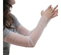 TERNCOEW Maniche a braccio trasparenti resistenti al sole Copertura in seta di ghiaccio Traspirante Protezione solare Gear Arms Covers Per Le Donne Guidare Indossare Manicotti, bianco, Taglia unica