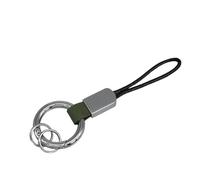 TERNCOEW Morbido supporto con finitura opaca con fibbia in zinco staccabile e pratico cinturino portachiavi con anelli organizer alla moda, V, Silver