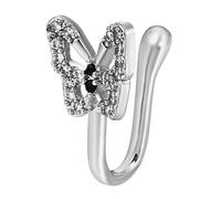 TERNCOEW Naso finto regolabile per le donne indiano per bracciale a farfalla per le donne signore scintillante cuore oro piccolo per non forato cristalli d'argento