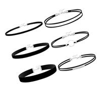 TERNCOEW Set di 2 collane in tessuto nero regolabili leggere per occasioni casual o formali, eleganti girocolli neri a strati, Misura unica, come descritto, come descritto