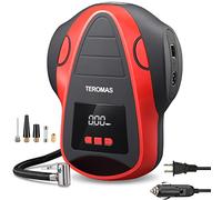 TEROMAS Portable Air Compressor for Car Tires, 12V DC Air Compressor Tire inflator Pump, 150 PSI with Emergency LED Flashlight for Car, Motorcycles, Bicycles,Inflatables