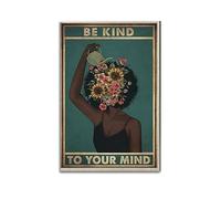 Terp Poster da parete con scritta "Be Kind To Your Mind" con film e musica, regalo per amici, camera da letto, soggiorno, decorazione estetica moderna, senza cornice, 40 x 60 cm