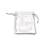 TERPCO 100Pcs Sacchetti di Organza con Coulisse 9x12 Sacchetto di Imballaggio di Gioielli in Argento Dorato Festa di Capodanno Vacanze di Natale Regalo di Nozze Sacchetti di Favore-Argento,100 Pezzi